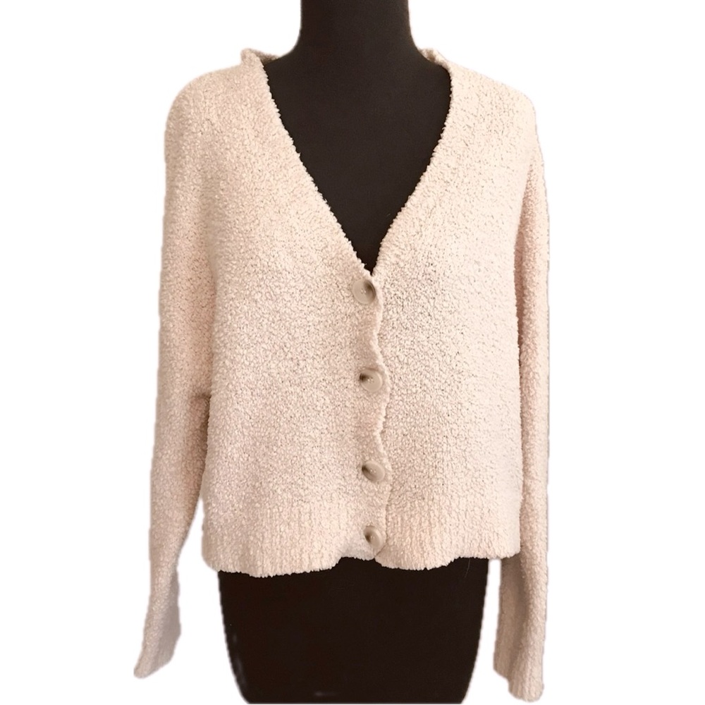 Sincerely Jules Cropped Plush Boxy Cardigan